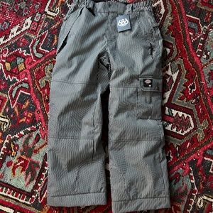 New 686 Dickies Double Knee Stripes Insulated Junior Ski Snowboard Snow Pants